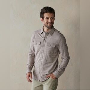 The Normal Brand Textured Knit Button Down Shirt - Oxblood Red - MED - NWT